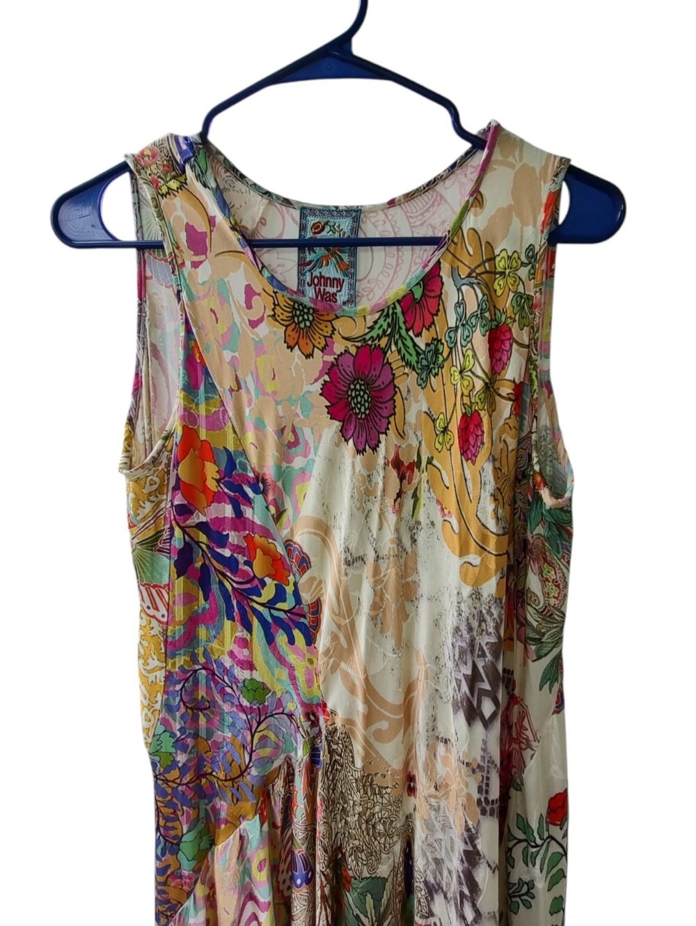 Johnny Was Alyssa Cream Multicolor Patchwork Floral Maxi Dress - Picture 2 of 6